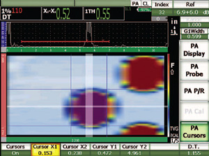 EPOCH 1000仪器的零度C扫描屏幕
