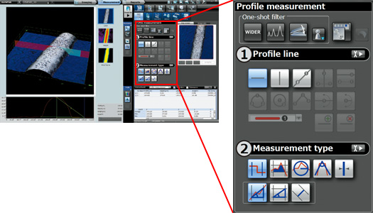 DSX500 Microscope Profile 3D measurement Software Screenshot