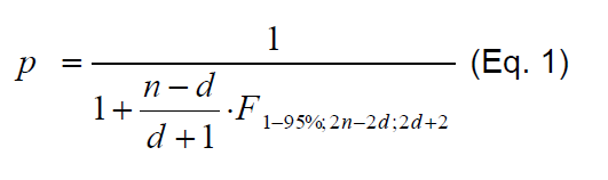 Equação para análise de probabilidade de detecção (POD) de acordo com os padrões ISO 