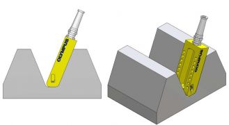 Drawing which show the ECA probe fitting into the tooth profile