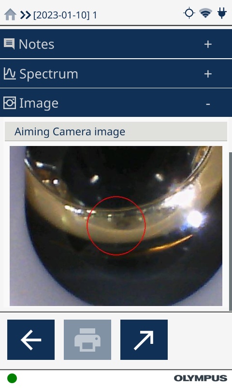 Caméra intégrée sur un analyseur de bijoux